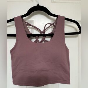 Hayden Mauve sport bra with Strappy Design